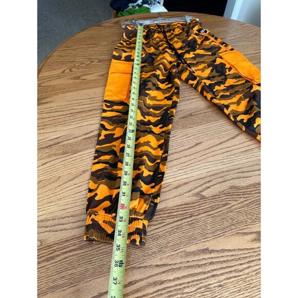 Hera Collections Orange & Brown Camo Cargo Jogger Pants With Pockets - Unisex S - Picture 10 of 16